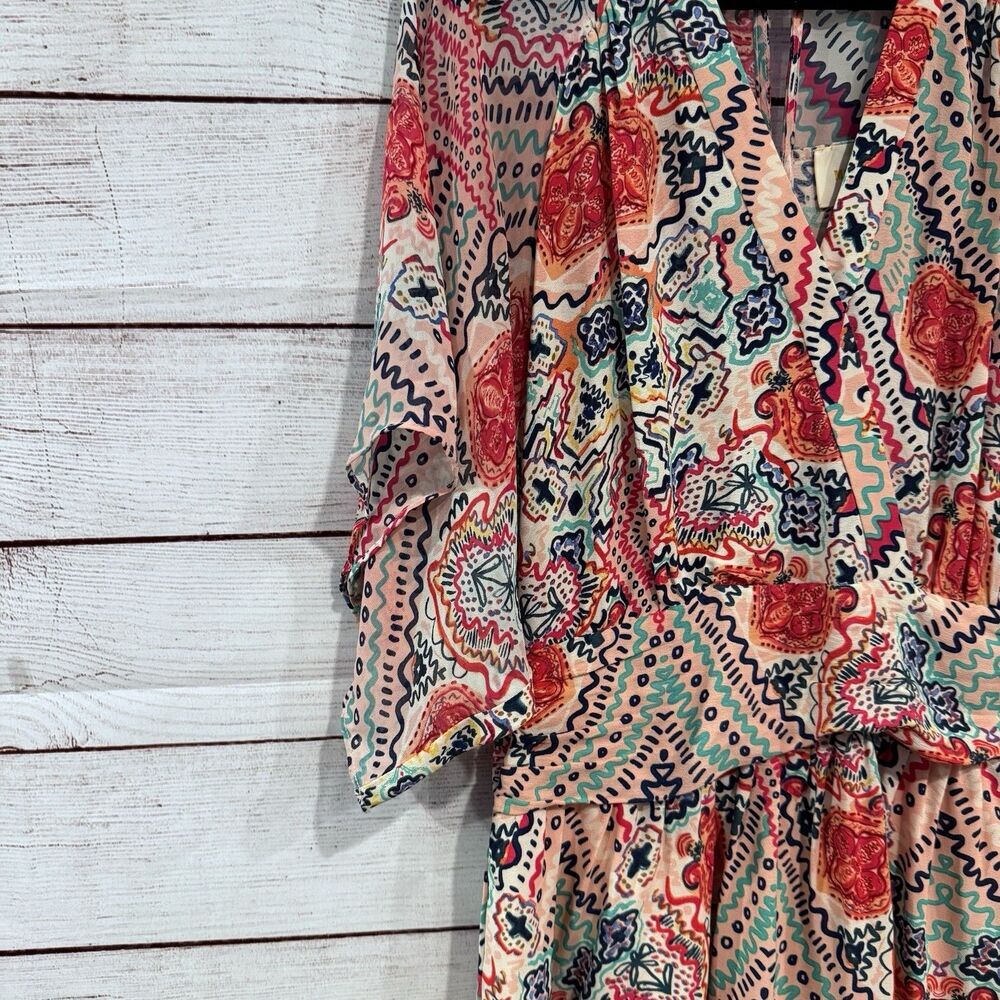 Anthropologie Maeve Siya Kimono Mini Dress Size 4 Multicolored Floral - Picture 7 of 15